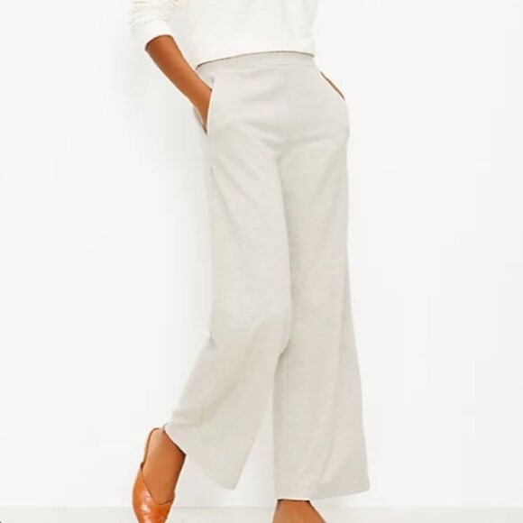 Loft Petite Pull On Wide Leg Pants gray - Picture 2 of 13